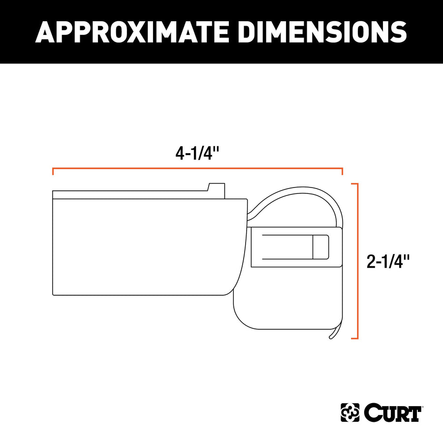 CURT 57724 4-Way Flat Trailer Wiring Adapter with Backup Alarm to 7-Way RV Blade Vehicle-Side