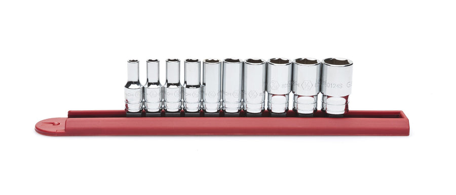 10 Pc. GEARWRENCH 1/4" Drive 6 Pt. Mid-Length Socket Set, SAE - 80305S