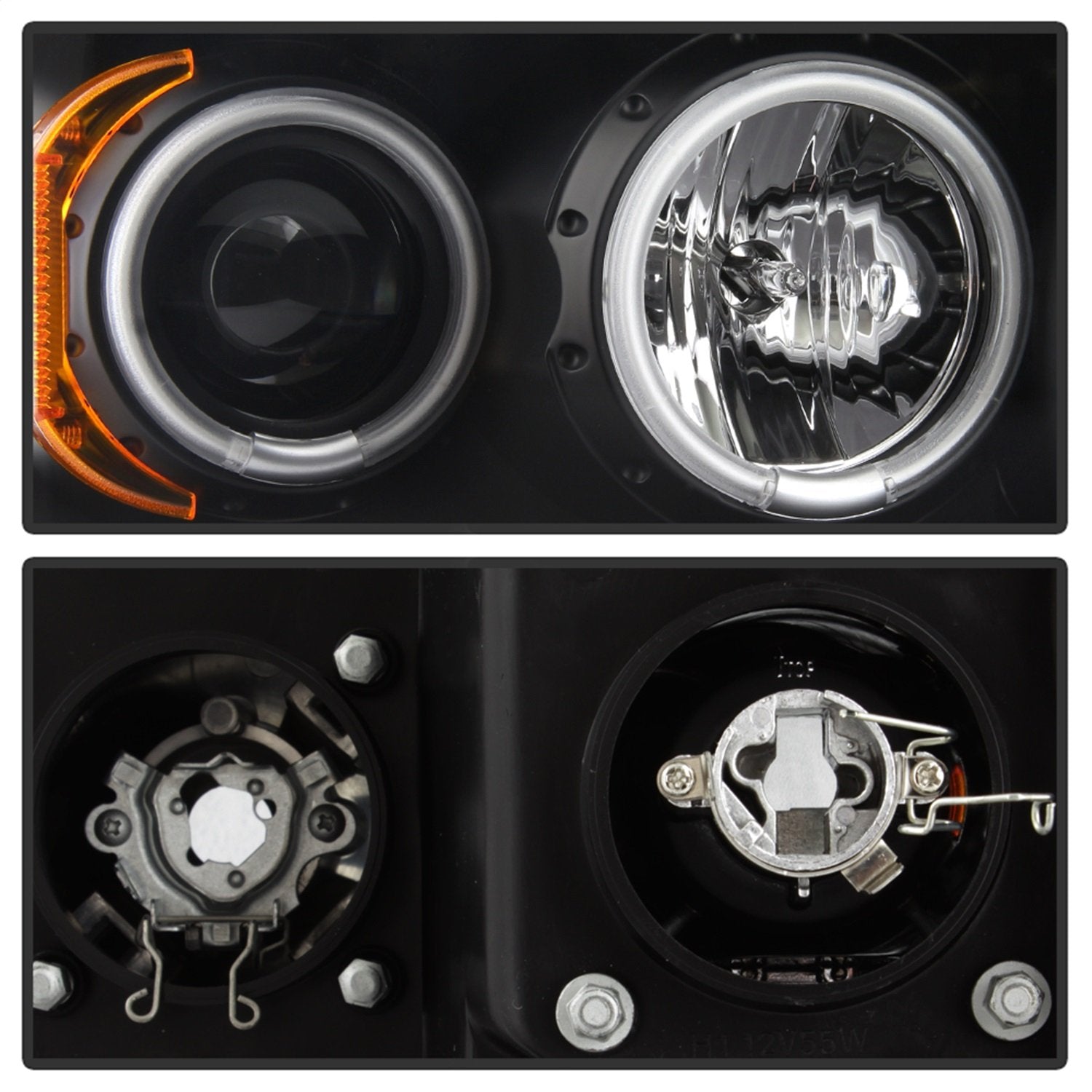 Auto Spyder 5009975 LED Halo Projector Headlights Black/Clear