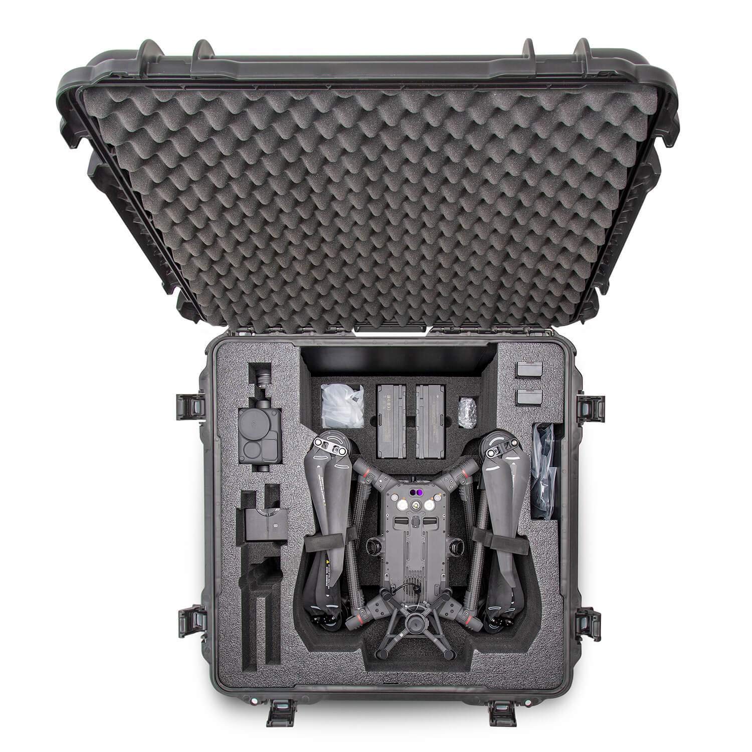 Waterproof Nanuk 970 Hard Case with Custom Foam Insert for DJI Matrice M300 RTK w/Wheels - Black