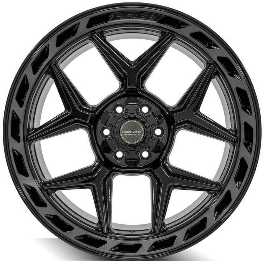4PLAY Wheels 4P55-22100-6D55-18BBT Painted Brushed Black Wheel (22 x 10. inches /6 x 135 mm, -18 mm Offset)