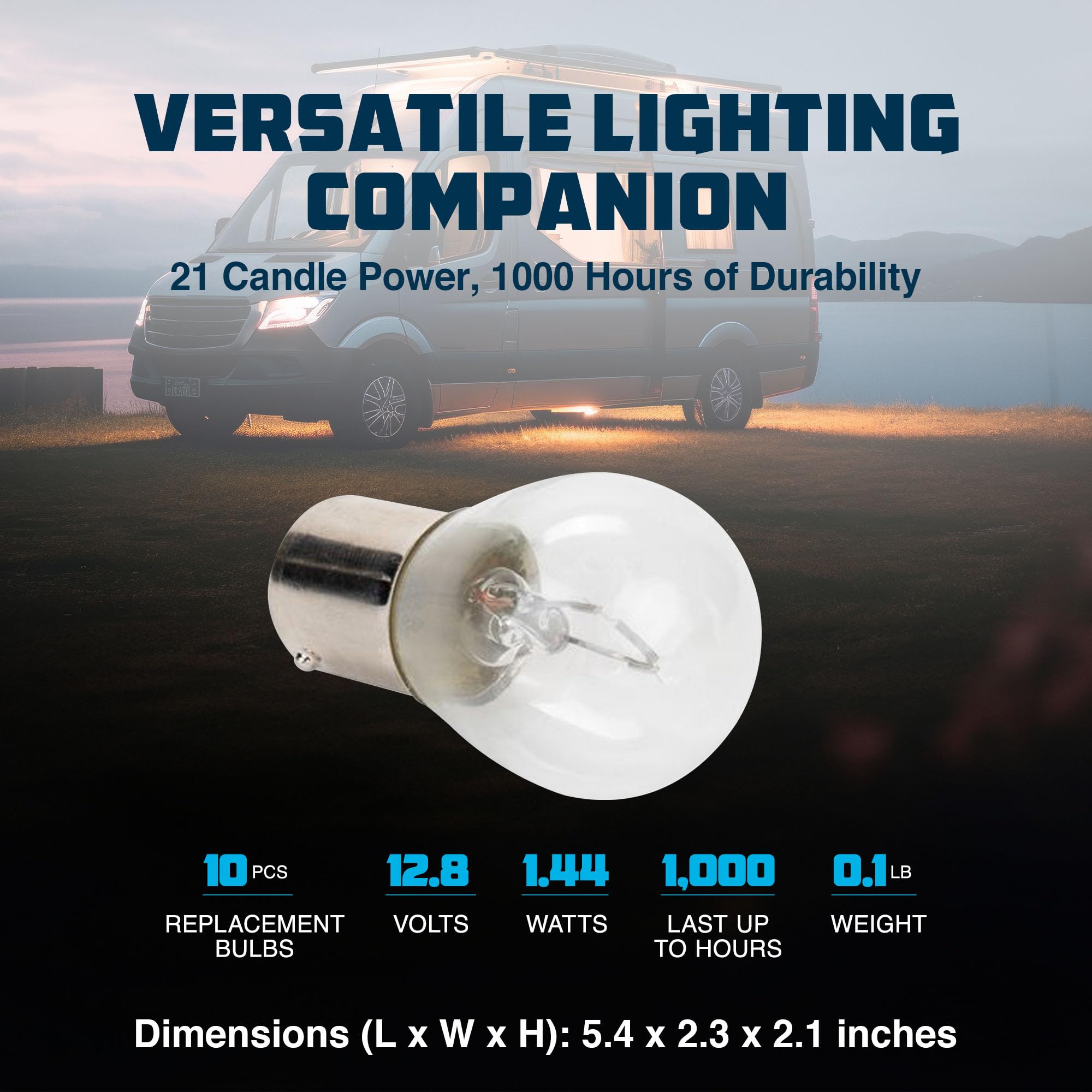 Replacement Camco 54788 1141 Auto/RV Backup Light Bulb - Box of 10