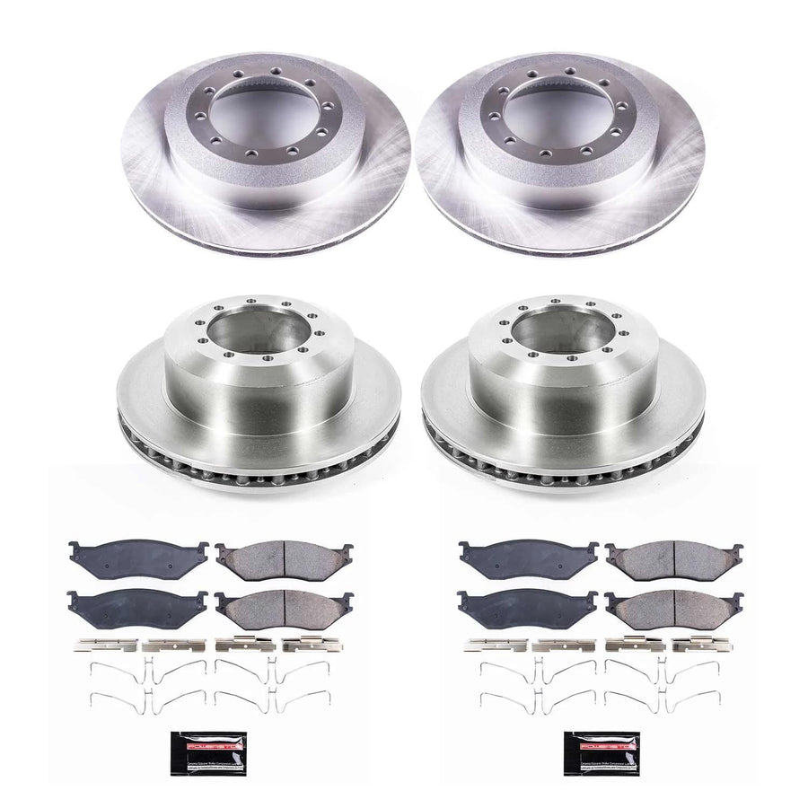 Power Stop KOE8178 Front and Rear Replacement Brake Kit-OE Brake Rotors & Ceramic Brake Pads For Ford F-53 Motorhome Chassis 2008-2019 [Model Specific]