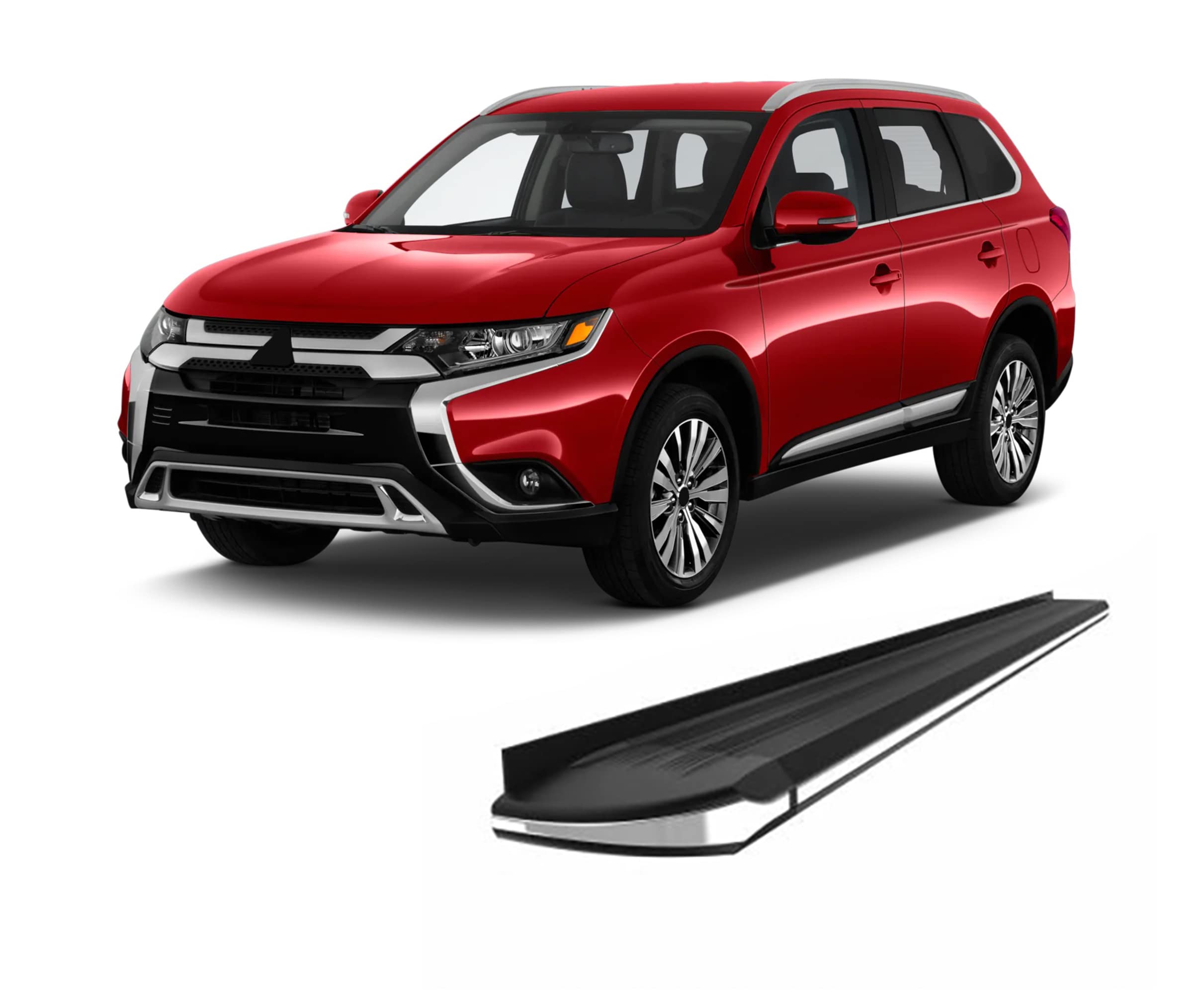 Exceed Black Horse Running Boards Compatible with 2013-2019 Mitsubishi Outlander-EX-M167