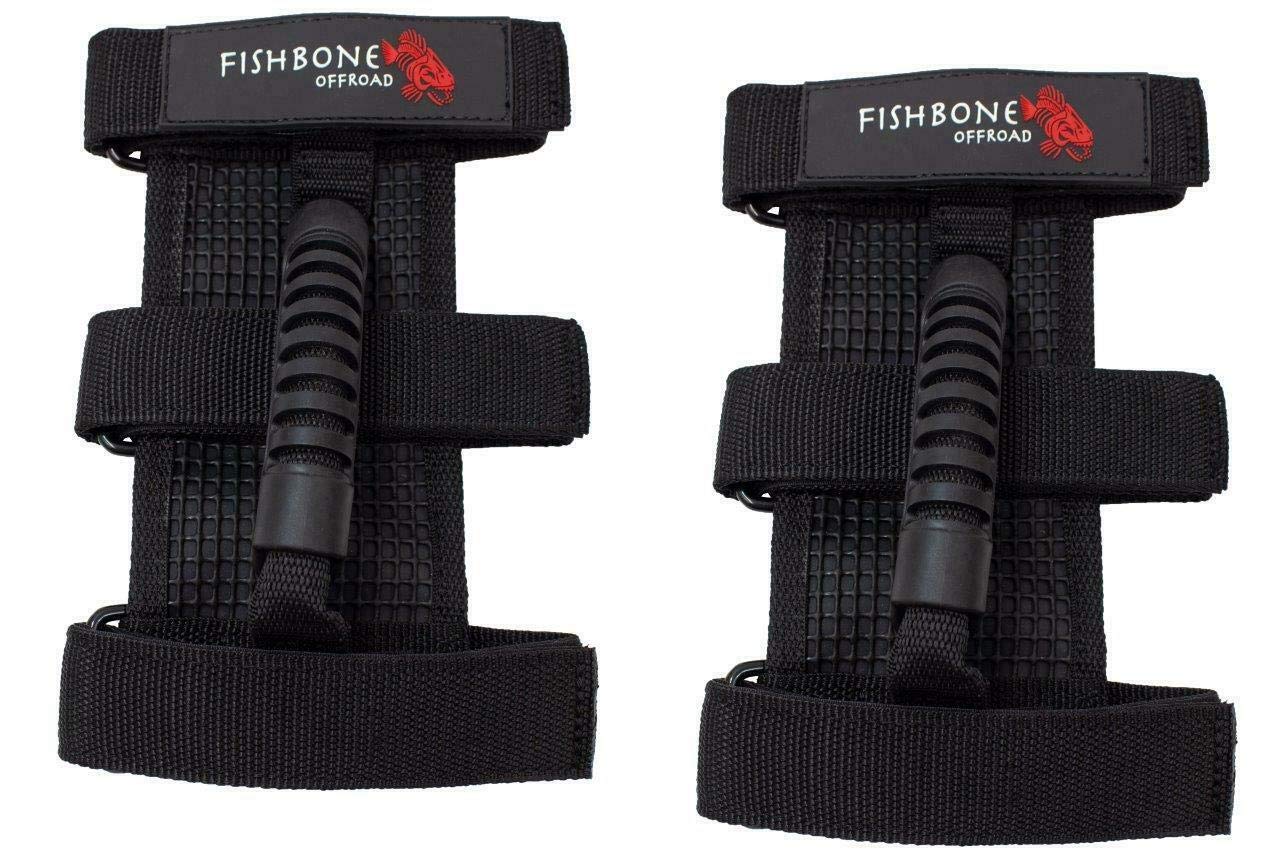 Black Fishbone Offroad Grab Handles with Straps
