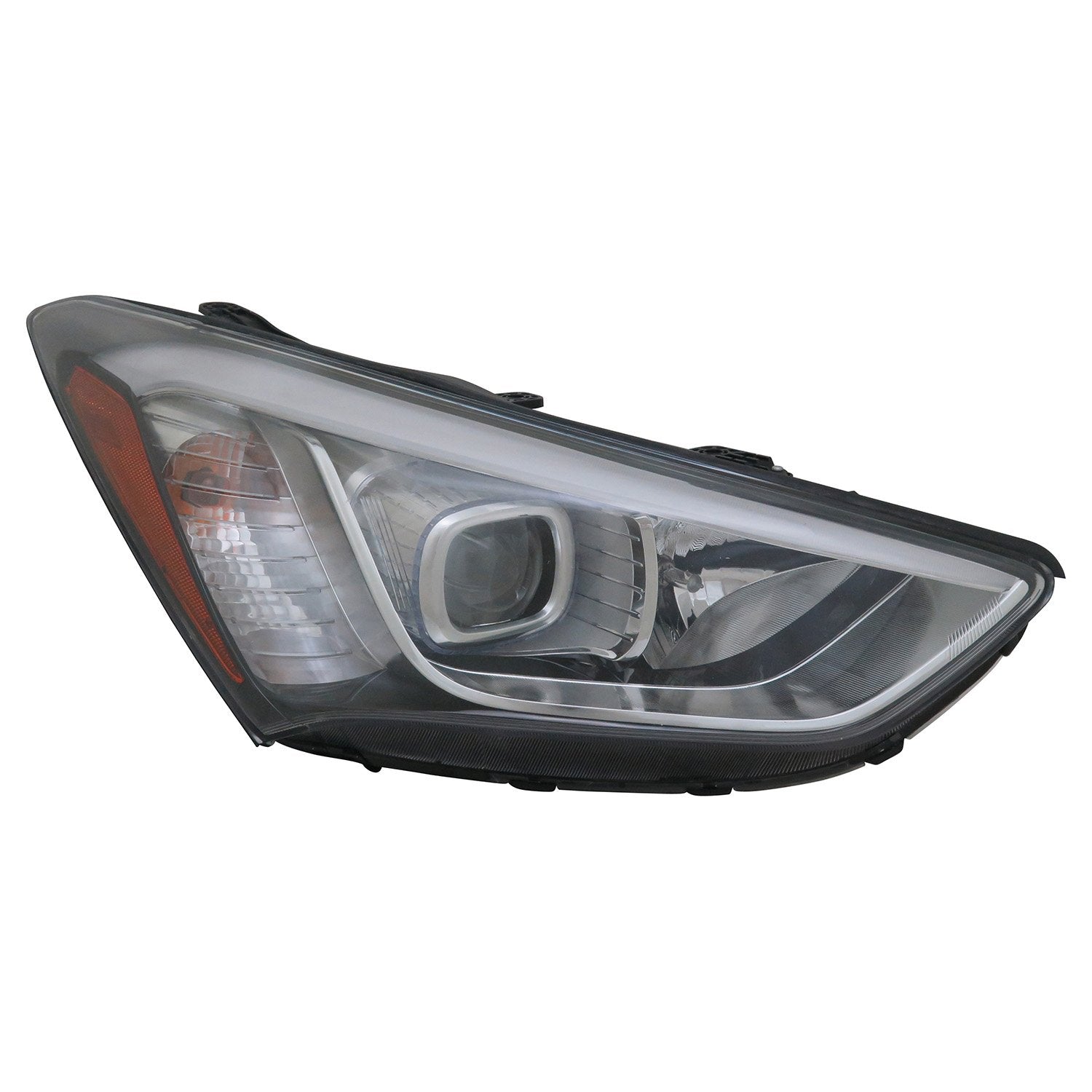 Right TYC Headlight Assembly Compatible with 2013-2016 Hyundai Santa Fe