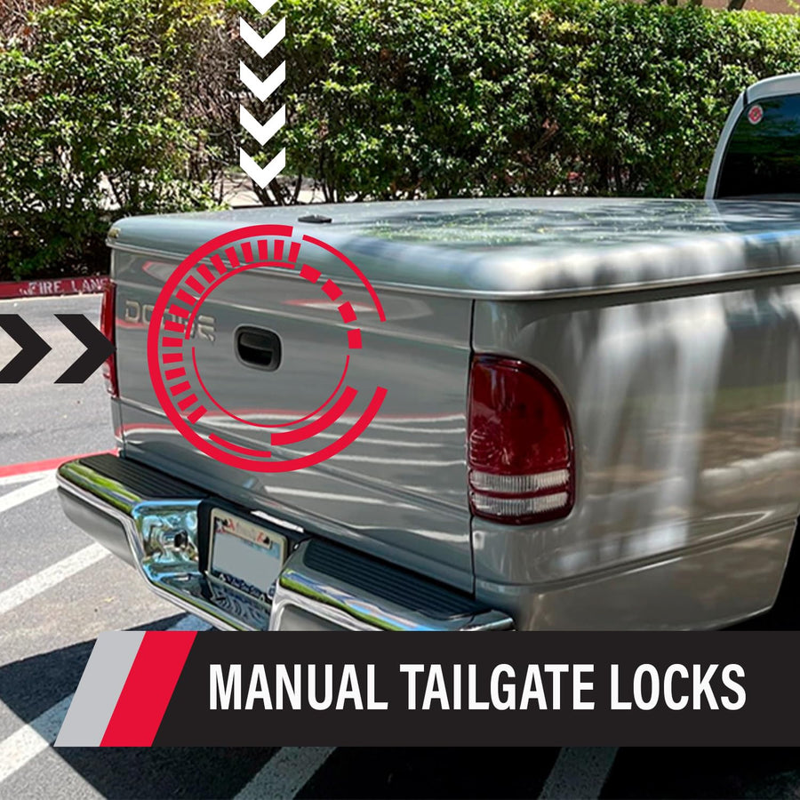 Pop & Lock - Black PL3600 Manual Tailgate Lock for Dodge Dakota and Mitsubishi Raider