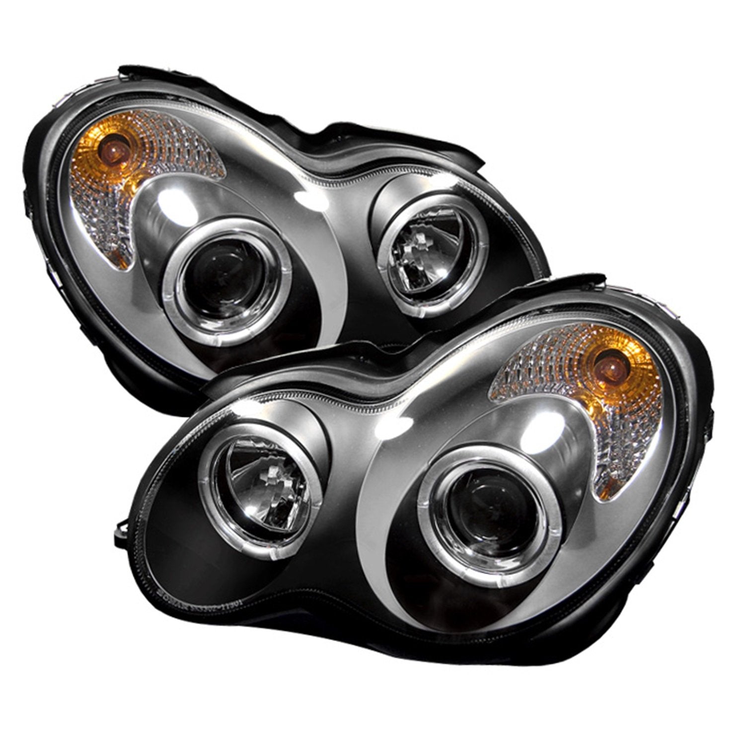 Auto Spyder 5011251 LED Halo Projector Headlights Black/Clear