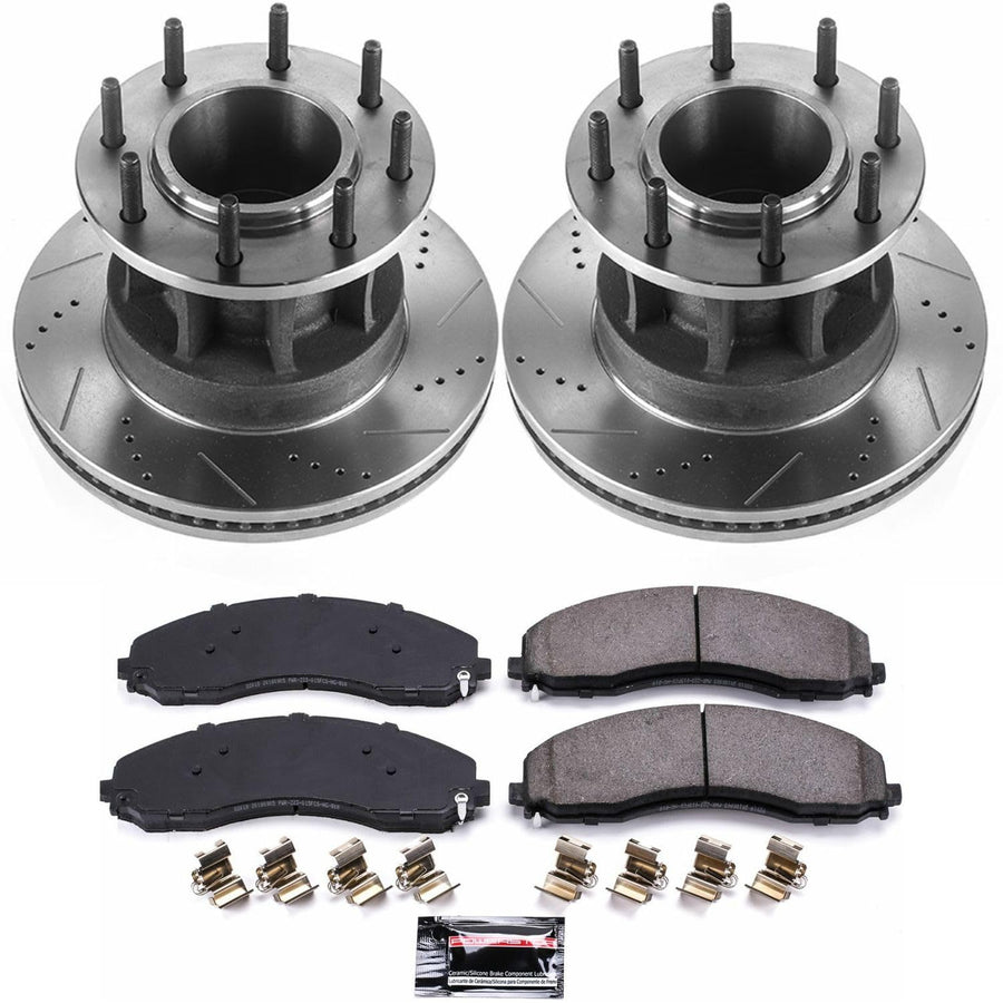 Power Stop K7420-36 Z36 Front Truck & Tow Brake Kit, Carbon Fiber Ceramic Brake Pads and Drilled/Slotted Brake Rotors