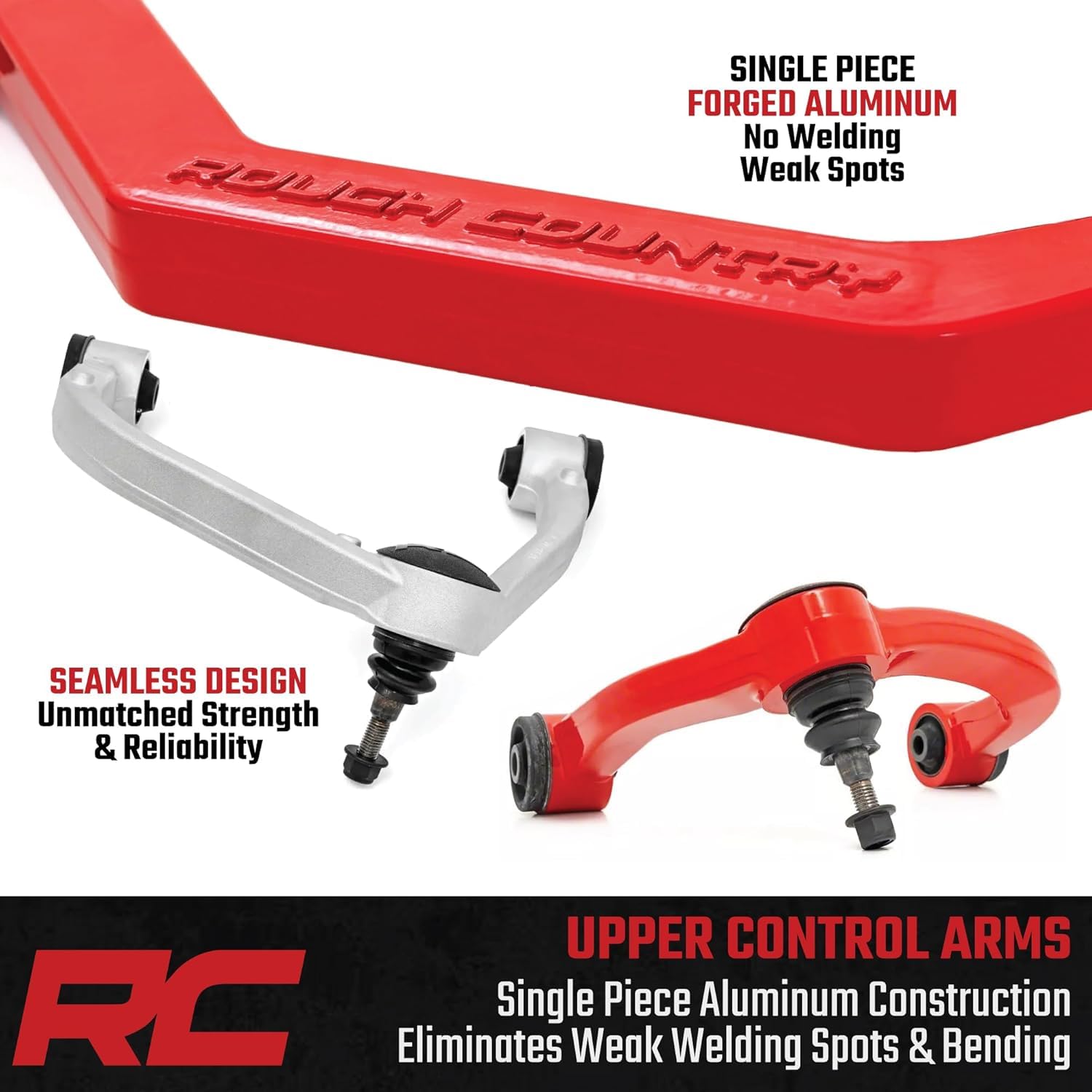 Rough Country Upper Forged Control Arms for 11-19 Chevy/GMC 2500 HD - 1959RED