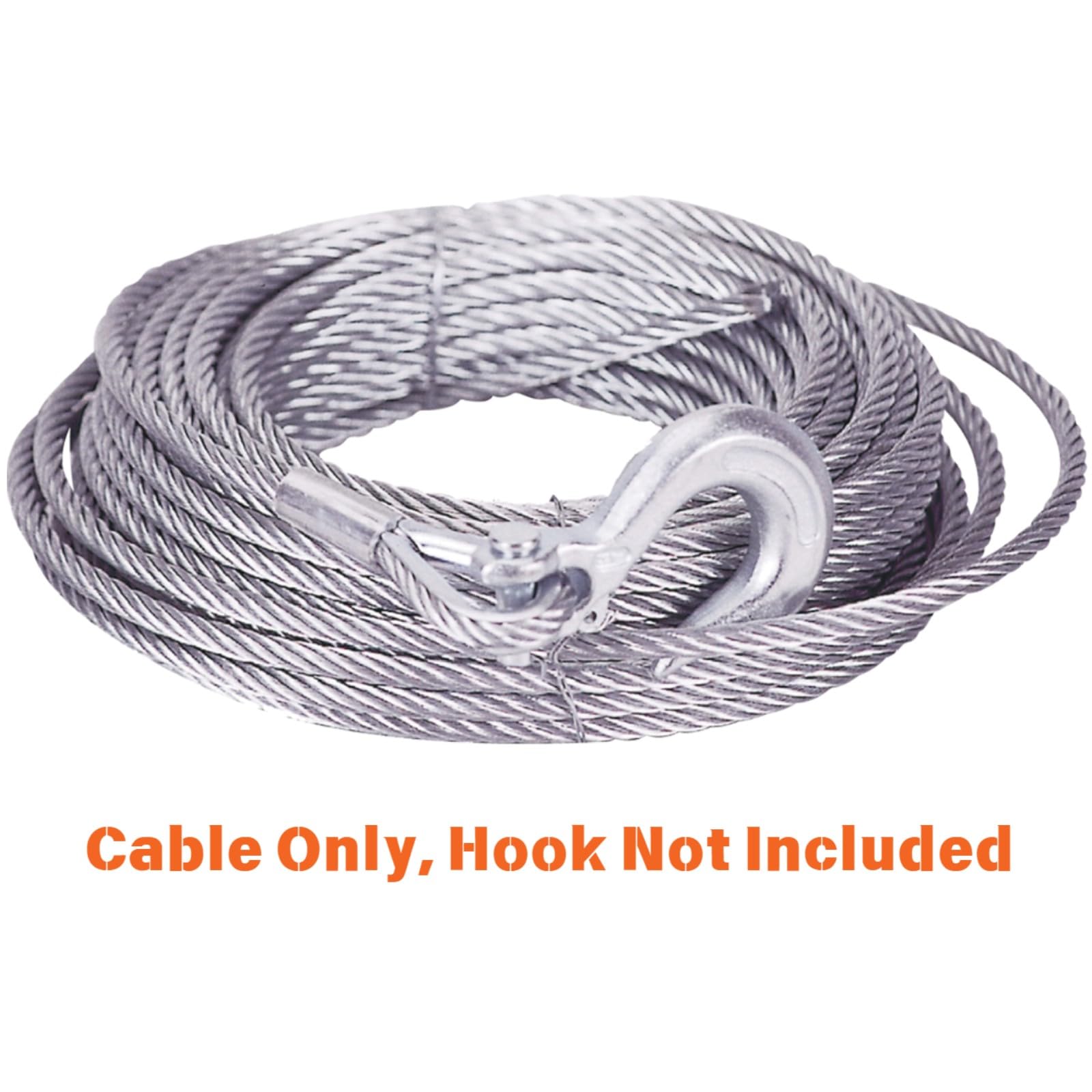 MILE MARKER Single 3/16" X 50' Cable for ATV UTV Use 19-501875-50 | 2,500 lb Weight Capacity | Engineered for Durability and Convenience | Galvanized Aircraft Cable | Hook Not Included