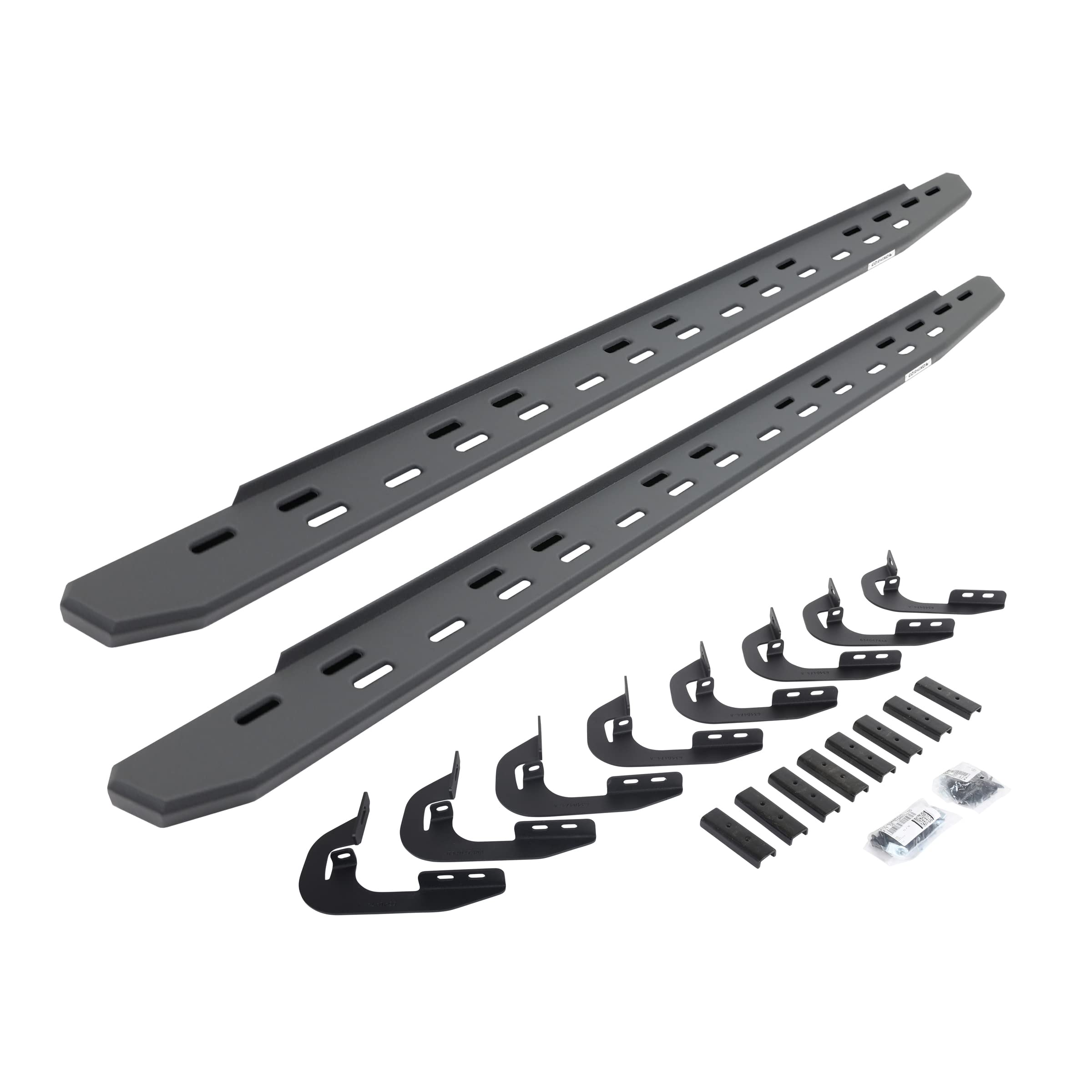 Go Rhino Slim RB30 Running Boards & Brackets | Galvanized Steel, Textured Black | 69605880SPC | Fits 2014-2018 Chevrolet Silverado/GMC Sierra 1500 Double Cab (See Description)