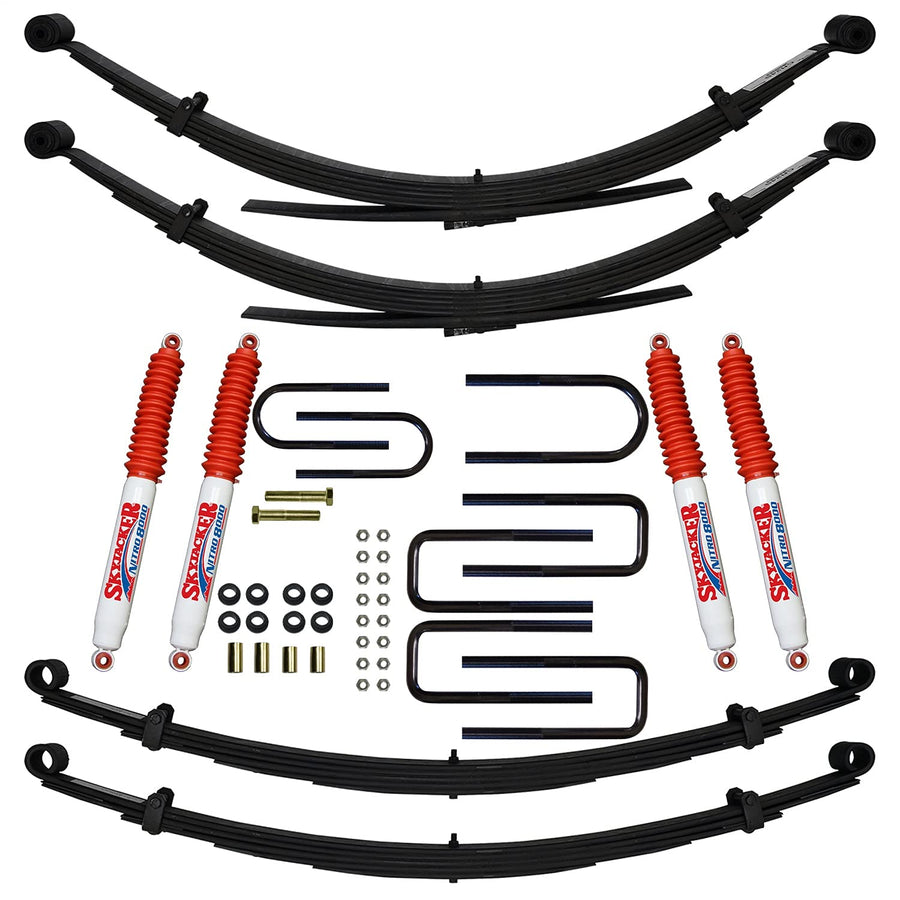Skyjacker Suspension Lift Kit C140CKS-N w/Shock Nitro Shocks 2.5-4 In. Lift Incl. Front/Rear U Bolt Kit Bushing Kit Leaf Spring Suspension Lift Kit w/Shock