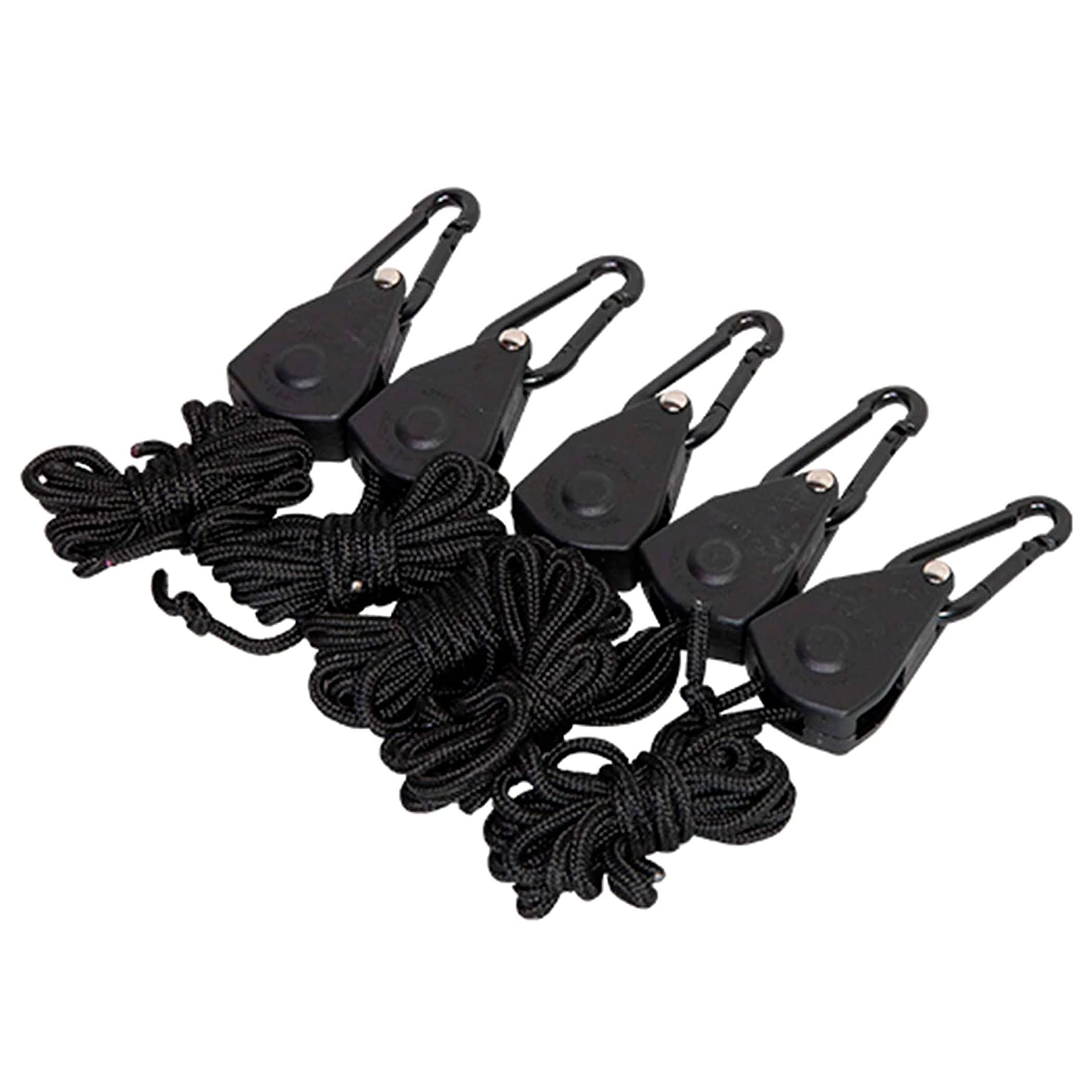 1/8" Premium Nylon Ratching Ameristep Quick-Cinch/Release Ground Blind Tie Down Cords with Carabiners, 5-Pack