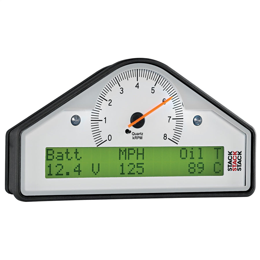Street Dash Auto Meter: Wht, 0-8K RPM (Psi, Deg. C, Mph)