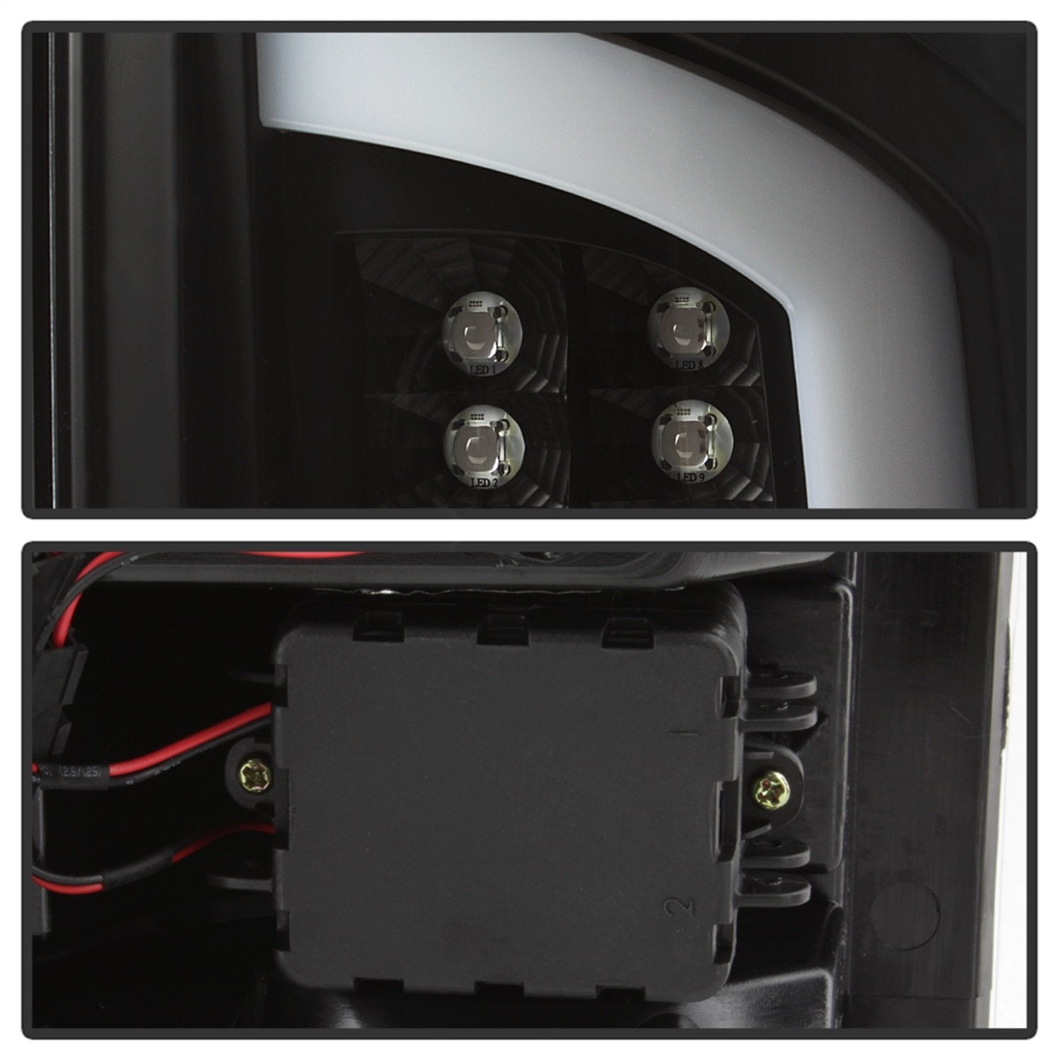 Dodge Ram 07-08 1500 / Ram 07-09 2500/3500 Spyder 5084262 Version 3 Light Bar LED Tail Lights - Black