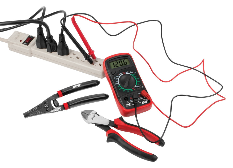 W1714 Performance Tool 3 Piece Electrician Tool Set (Diagonal Wire Cutters, Wire Strippers/Cutters & Digital Multi-meter)