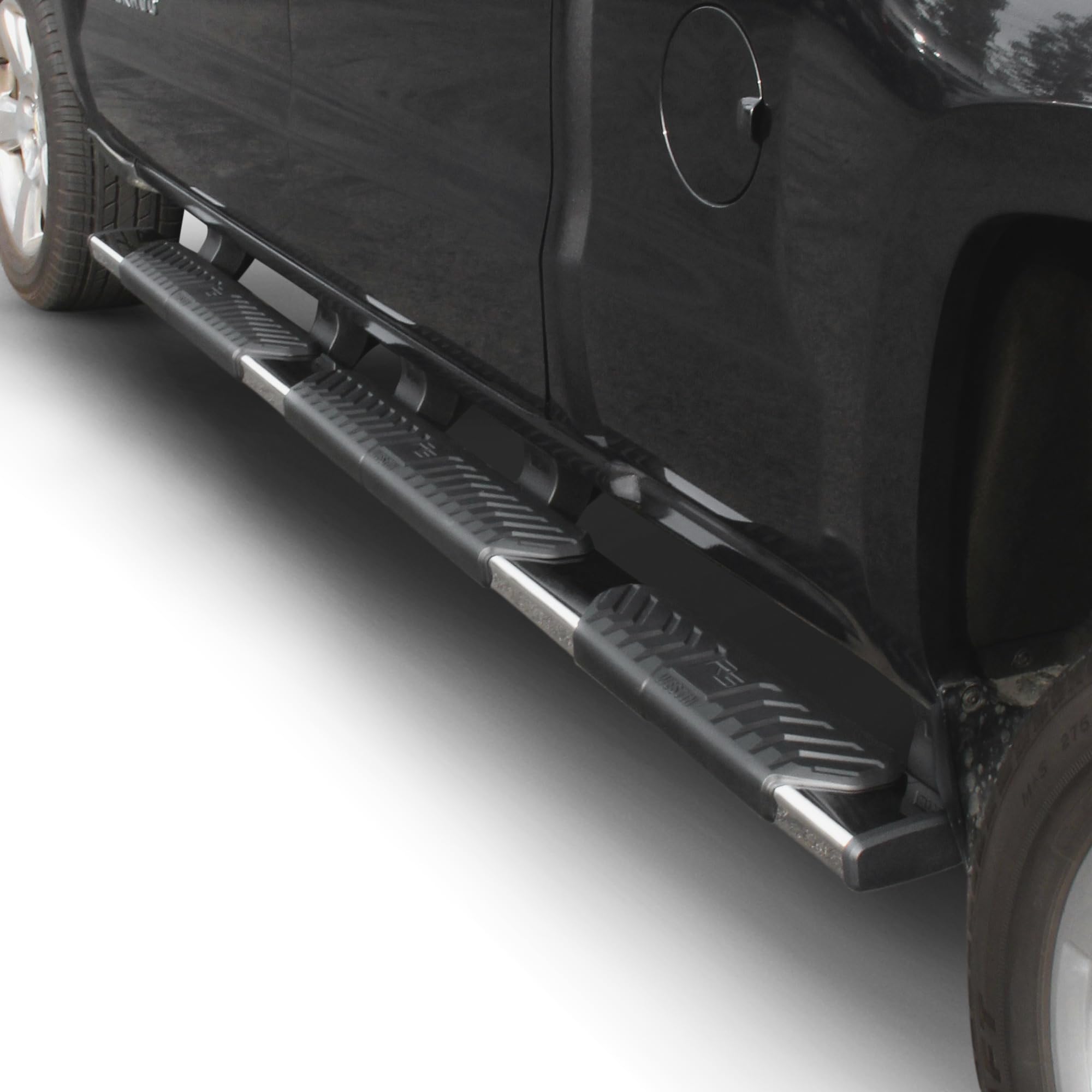 28-534575 Westin R5 Modular Wheel to Wheel Nerf Bars fits 2007-2018 Silverado Sierra 1500 2500 3500 Crew Cab 6'5" Bed & Dually 8' Bed (Exc Classic) Black Pair