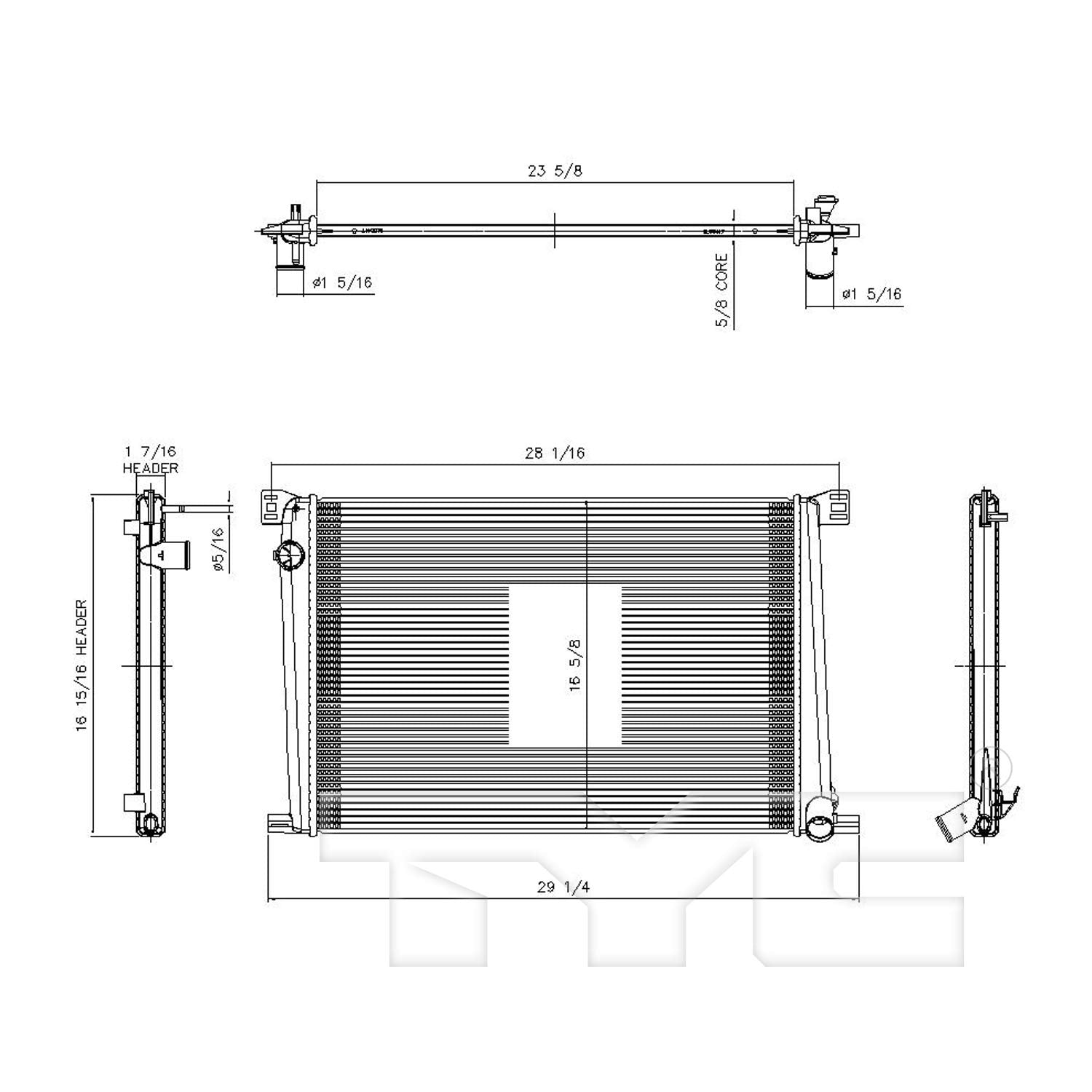 Replacement TYC 13167 MINI Radiator