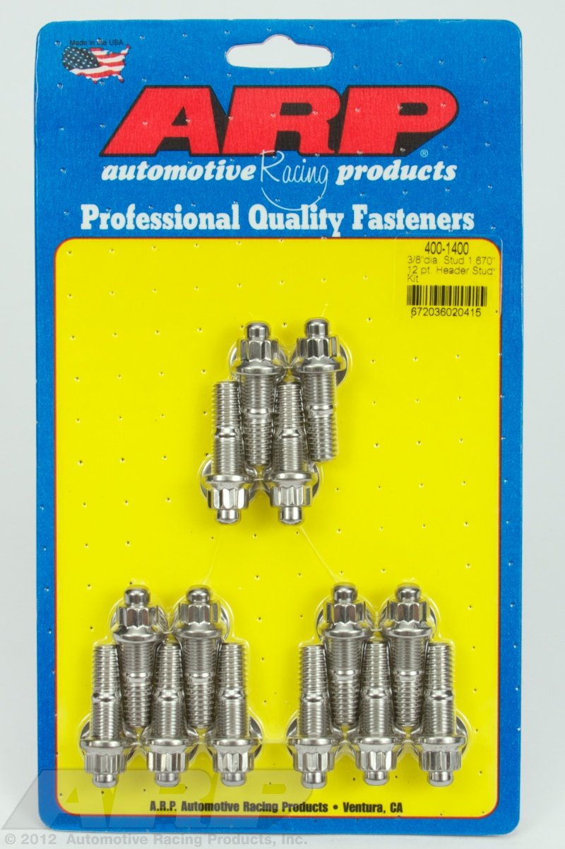 ARP 3/8" x .750" UHL Stainless Steel Header Stud Kit - 14 Piece 400-1400