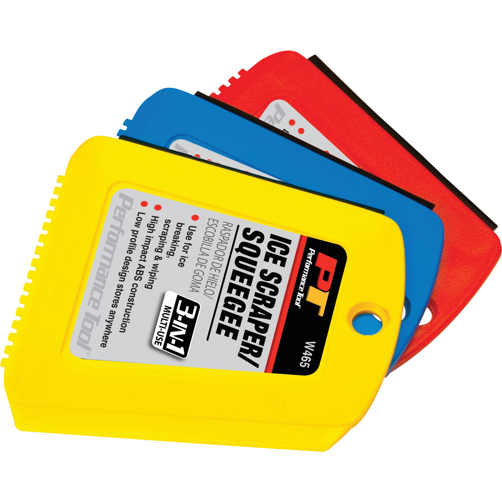 3-in-1 Performance Tool W465 Ice Scraper with Low Profile Design and High Impact ABS Construction for Breaking, Scraping, and Wiping