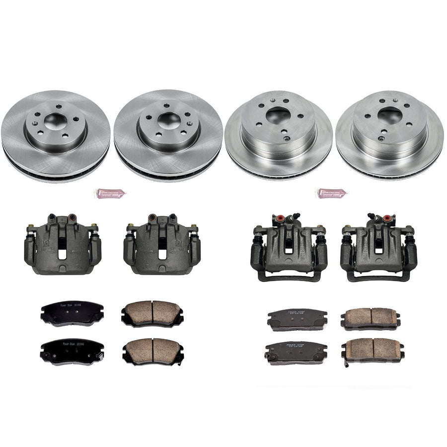 Power Stop KCOE5516 Replacement Autospeciality Front and Rear Caliper Kit- OE Rotors, Ceramic Brake Pads, Calipers For Chevrolet Equinox 2010-2017, GMC Terrain 2010-2017 [Model Specific]