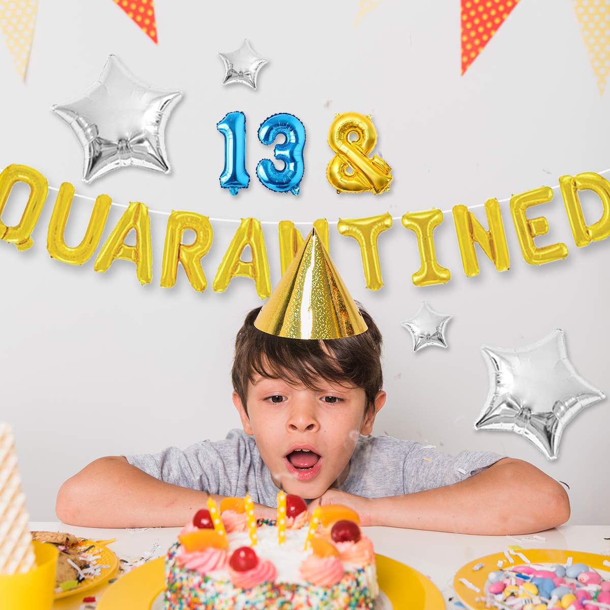 Quarantine Birthday Decorations 13th Officially a Quaranteen Decorations for Boys Girls Birthday Party Supplies