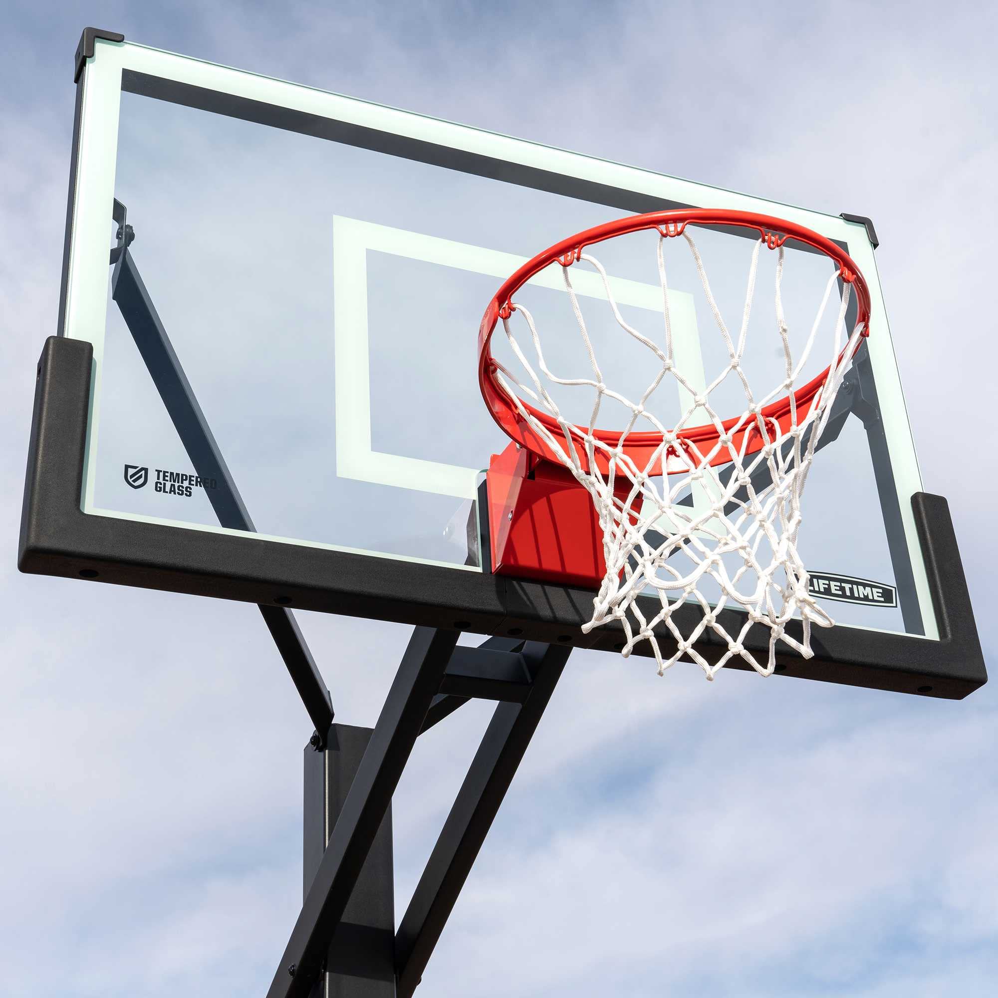Mammoth 54" Lifetime Deluxe In-Ground Basketball Hoop, Mammoth Lift Adjustable Height, Tempered Glass Backboard Bolt Down System