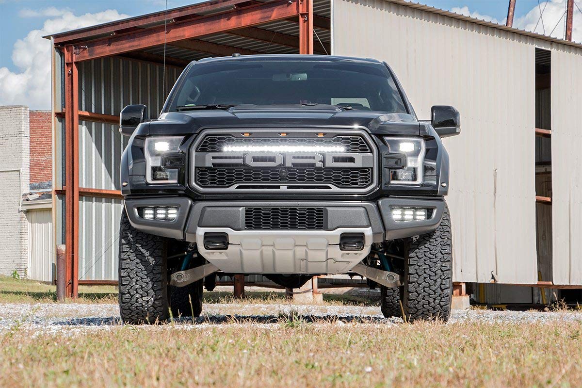 Black Series Rough Country Triple LED Fog Light Kit for 17-21 Raptor - 70700