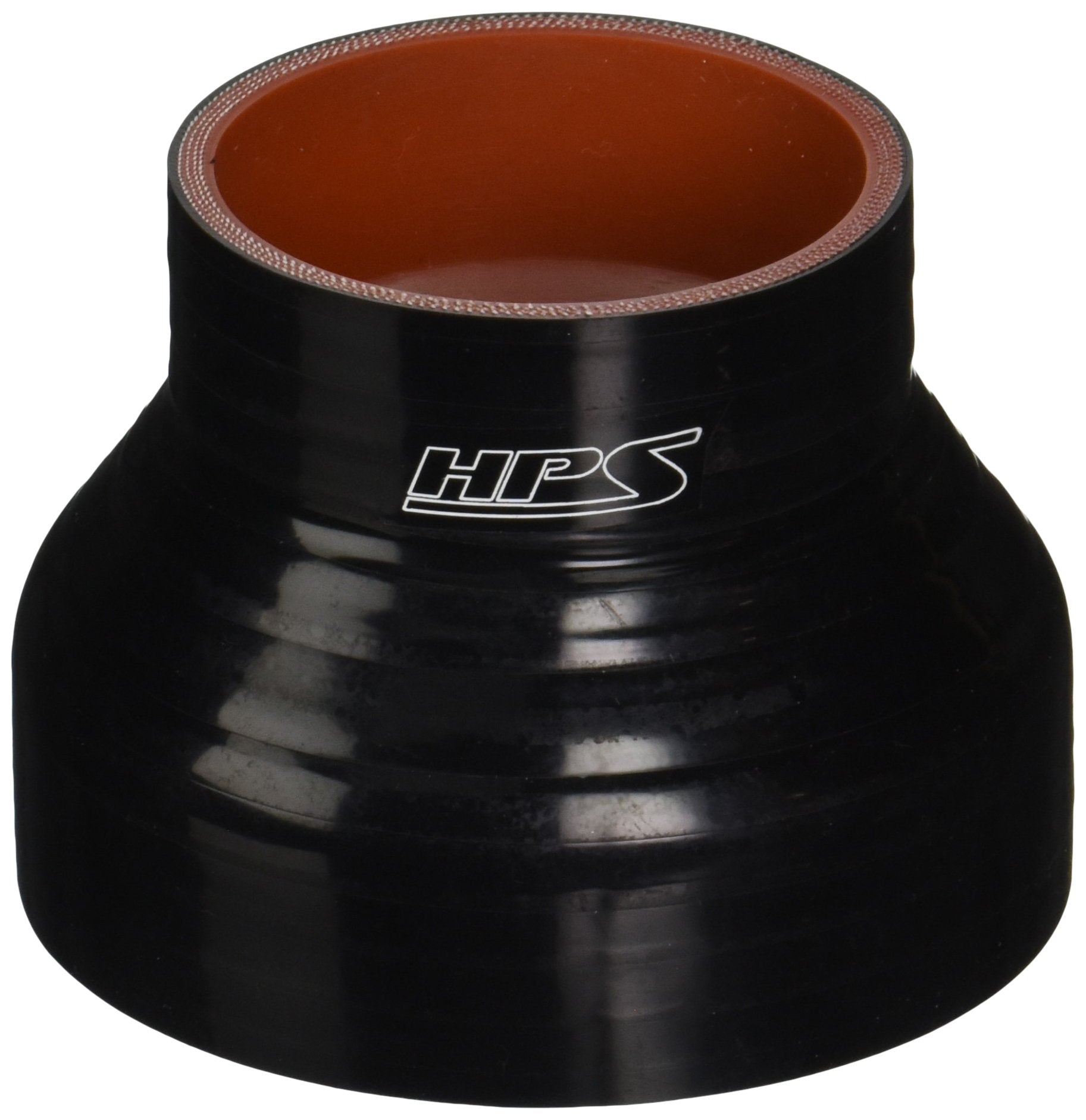 HPS Silicone HTSR-250-375-BLK High Temperature 4-ply Reinforced Reducer Coupler Hose, 50 PSI Maximum Pressure, 3" Length, 2-1/2" > 3-3/4" ID, Black