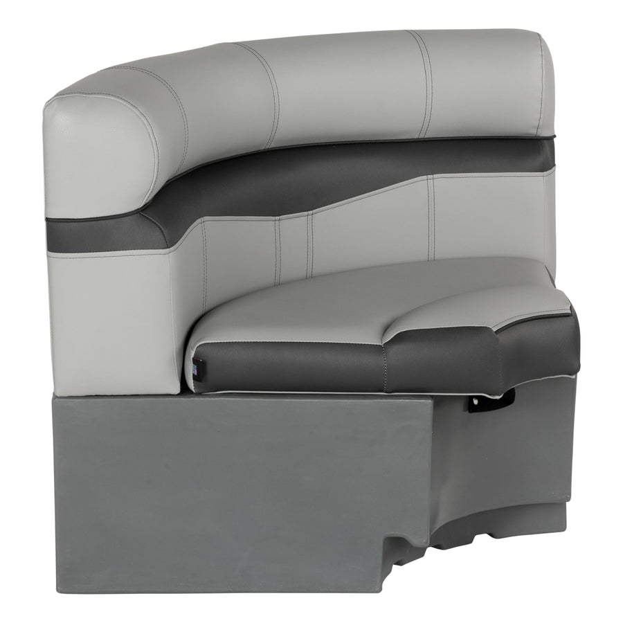 Rockport Series Lippert 32" Radius Pontoon Corner Seat, Measures 32" L x 28.5" W x 30" H, Marine-Grade Vinyl, High-Density Foam, Easy Installation, Fits Most Pontoons, River Rock – 20221094114