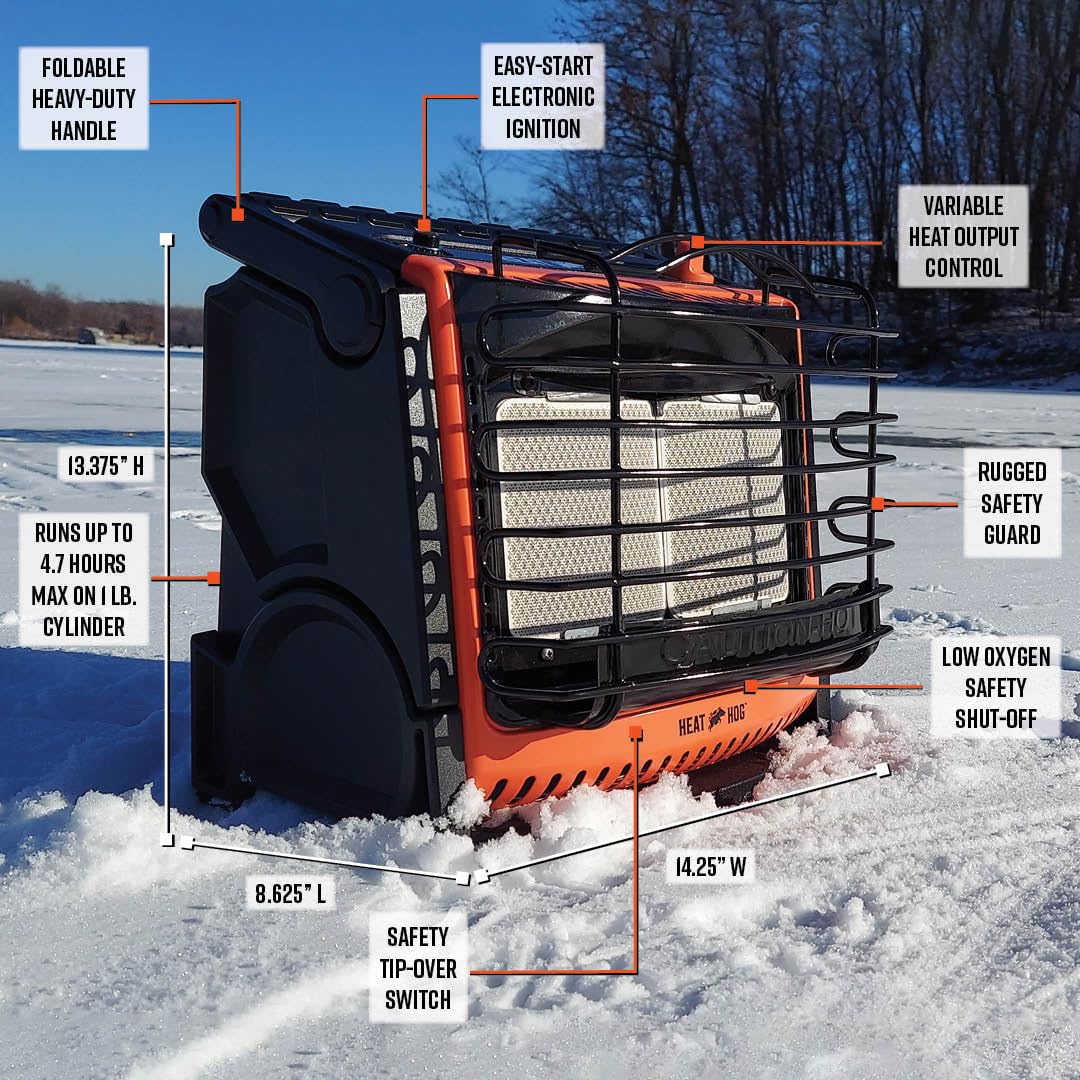 18,000 BTU Heat Hog Portable Propane Radiant Space Heater, Indoor, Outdoor, Garage, Camping, Outdoor Sports, Boating, RVs, Tiltable Design, Gas Powered