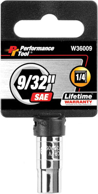 W36009 Performance Tool 1/4-Inch Drive 9/32-Inch 6pt Socket