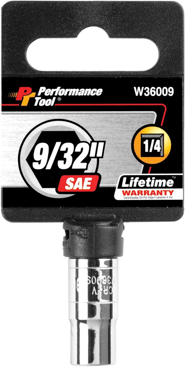 W36009 Performance Tool 1/4-Inch Drive 9/32-Inch 6pt Socket