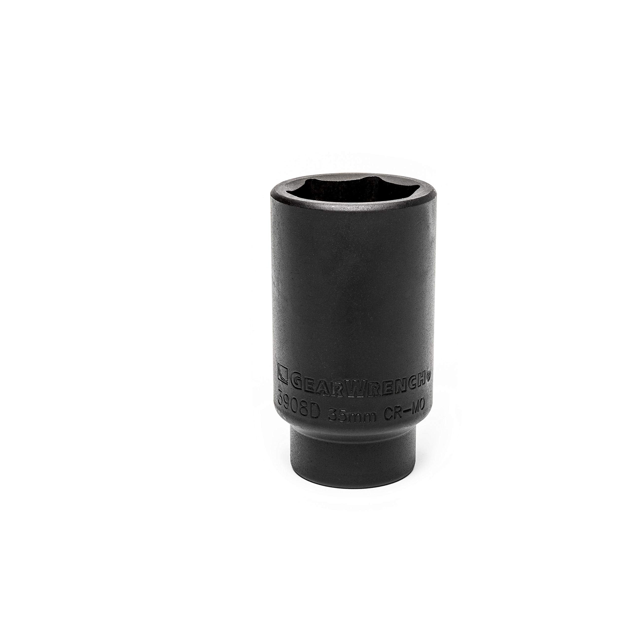 GEARWRENCH Deep Axle Nut Socket 1/2" Drive GM 35mm, 6 Point - 3908D