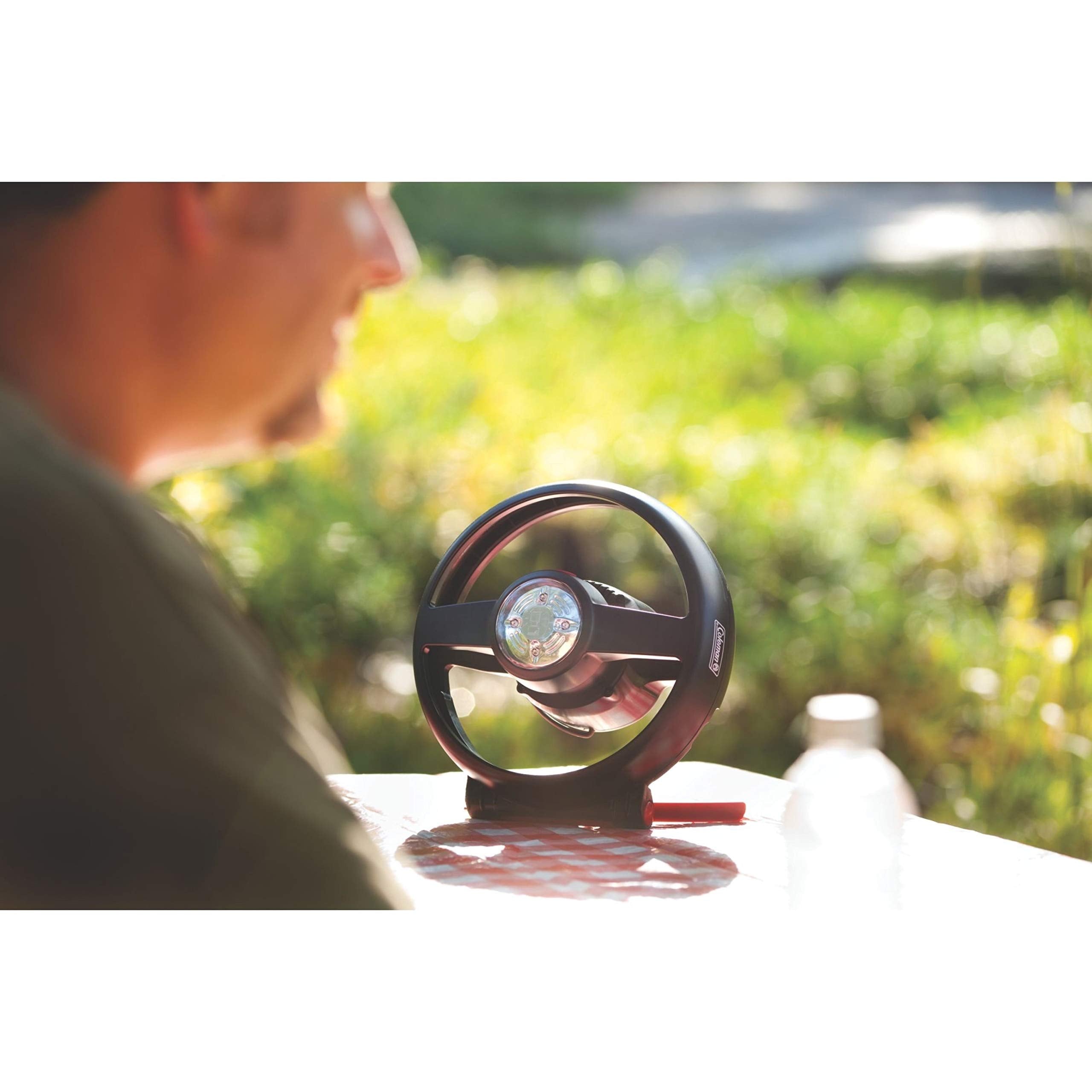 Coleman Tent Fan & Light Combo Lighted for Tents/Cars/RVs Keeps You Cool and Illuminates CPX 6 Compatible 2 Light Modes & 2 Fan Speeds