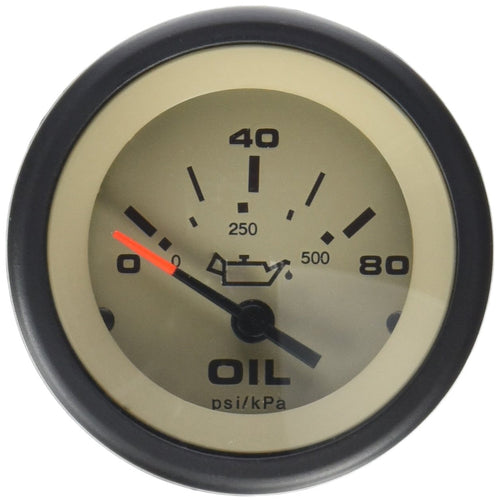 Sierra 59705P Electric Oil Pressure Gauge Sahara 0 to 80 Psi Dial Range Scratch Resistant, 2"