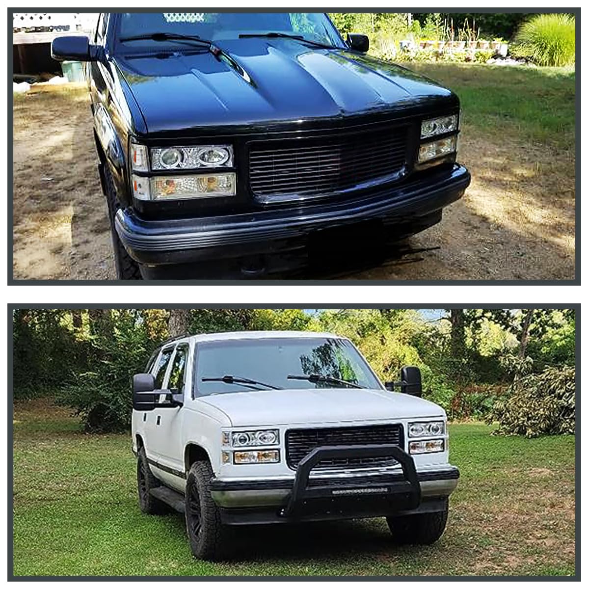 Halo Projector Headlights + Bumper Lights + Corner SPEC-D TUNING Compatible with 1994-1998 GMC C/K C10, Sierra, Yukon, Suburban Left + Right Pair Headlamps Assembly