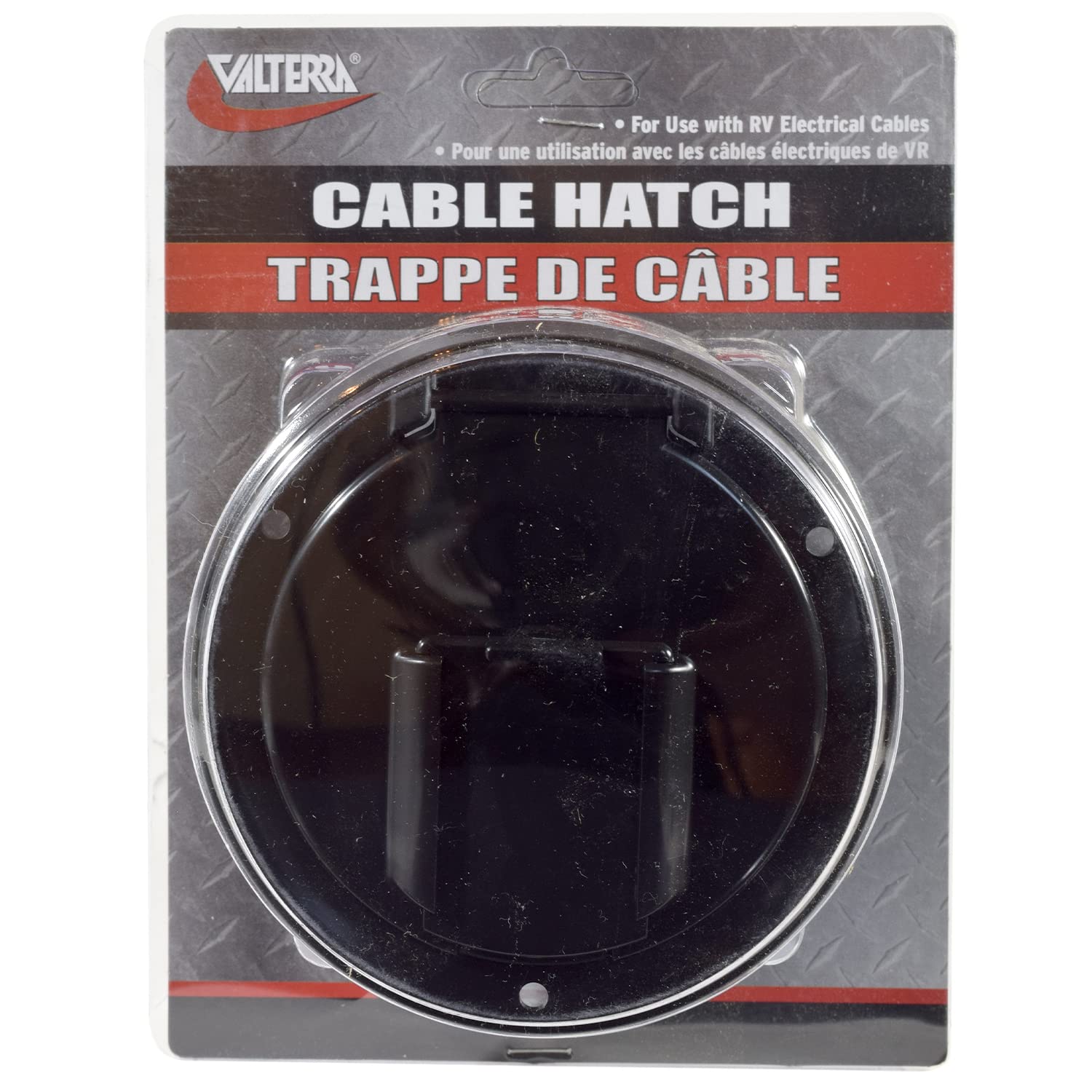 Medium Round Valterra A10-2137BKVP Black Cable Hatch