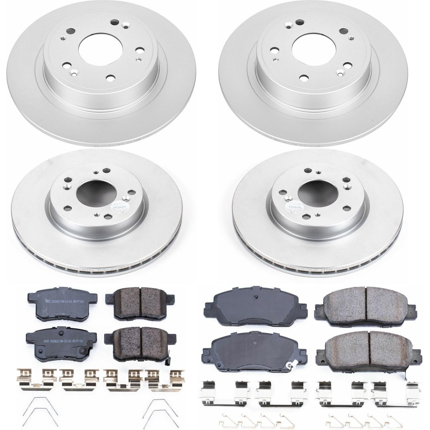 Power Stop Z17 Evolution Geomet® Coated Brake Kit Front and Rear For Honda Accord 2016-2017 [Vehicle Specific]