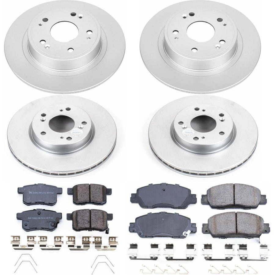 Power Stop Z17 Evolution Geomet® Coated Brake Kit Front and Rear For Honda Accord 2016-2017 [Vehicle Specific]