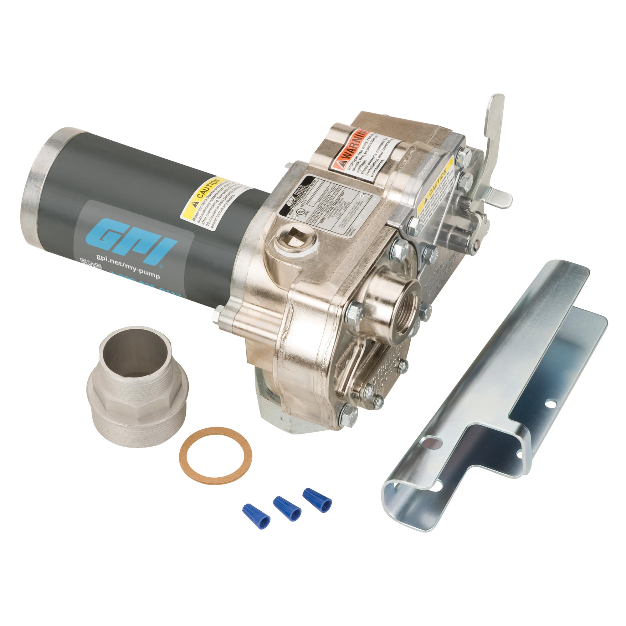 M-1115S-Methanol-PO Fuel Transfer Pump, GPI 110700-04, 12 GPM, 115-VAC, Spin Collar, Nickel Plated Housing, Accessories Sold Separately