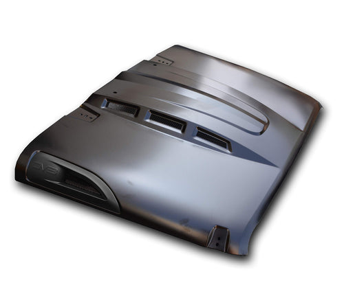 DV8 Offroad Heat Dispersion Hood fits Jeep Wrangler JK 2007-2018 | Raised and Vented Center Cowl | Dual-vented for Maximum Air Flow | Under-hood Insulation Included