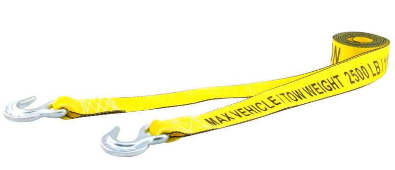 2" x 15' Yellow Tow Strap with Hooks Erickson 01002