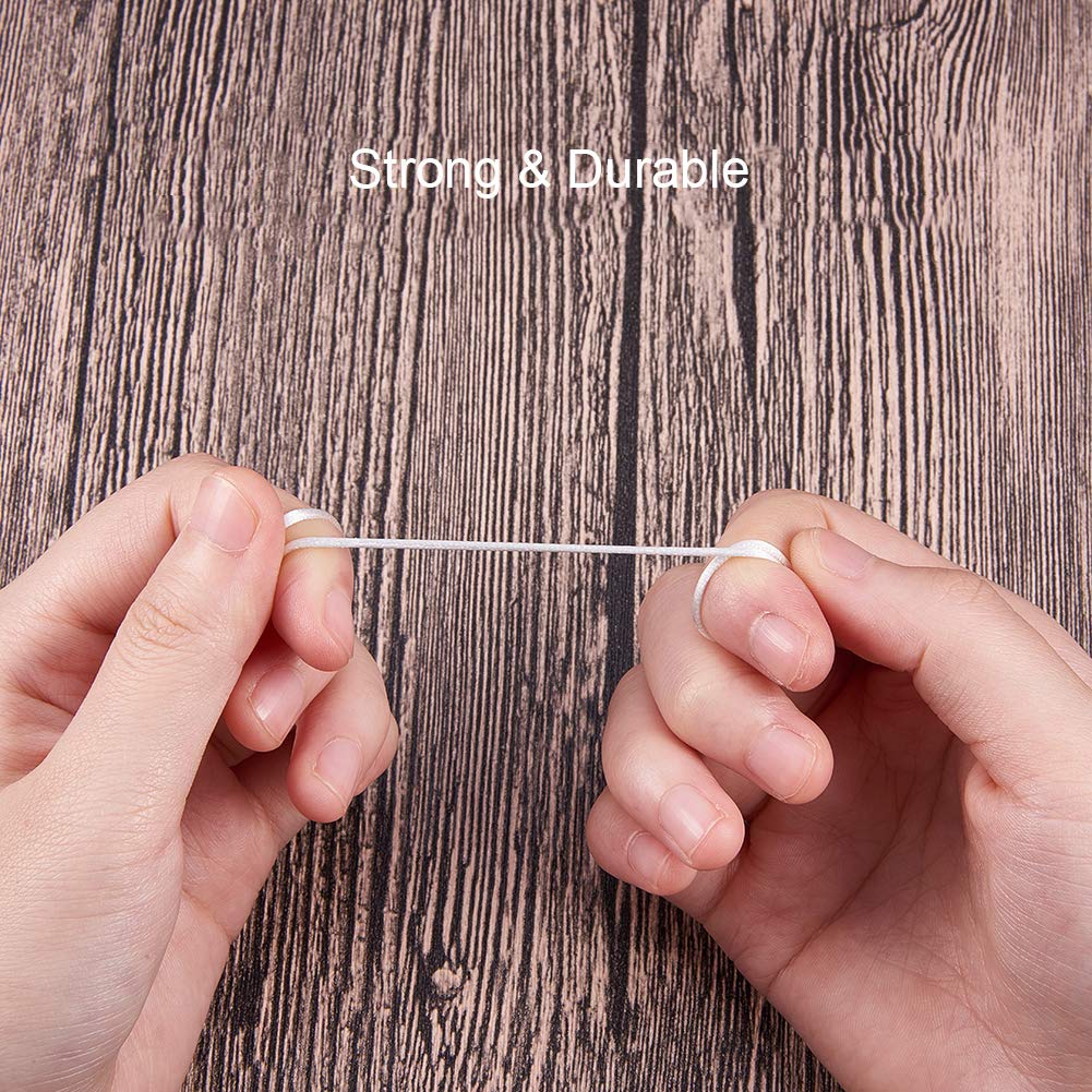 JEWELEADER Braided Nylon About 100 Yards Craft Thread Cord 1mm Satin Trim Cord Chinese Knotting Beading Cord for DIY Jewellery Making Macrame Kumihimo Shamballa Friendship Bracelets - White
