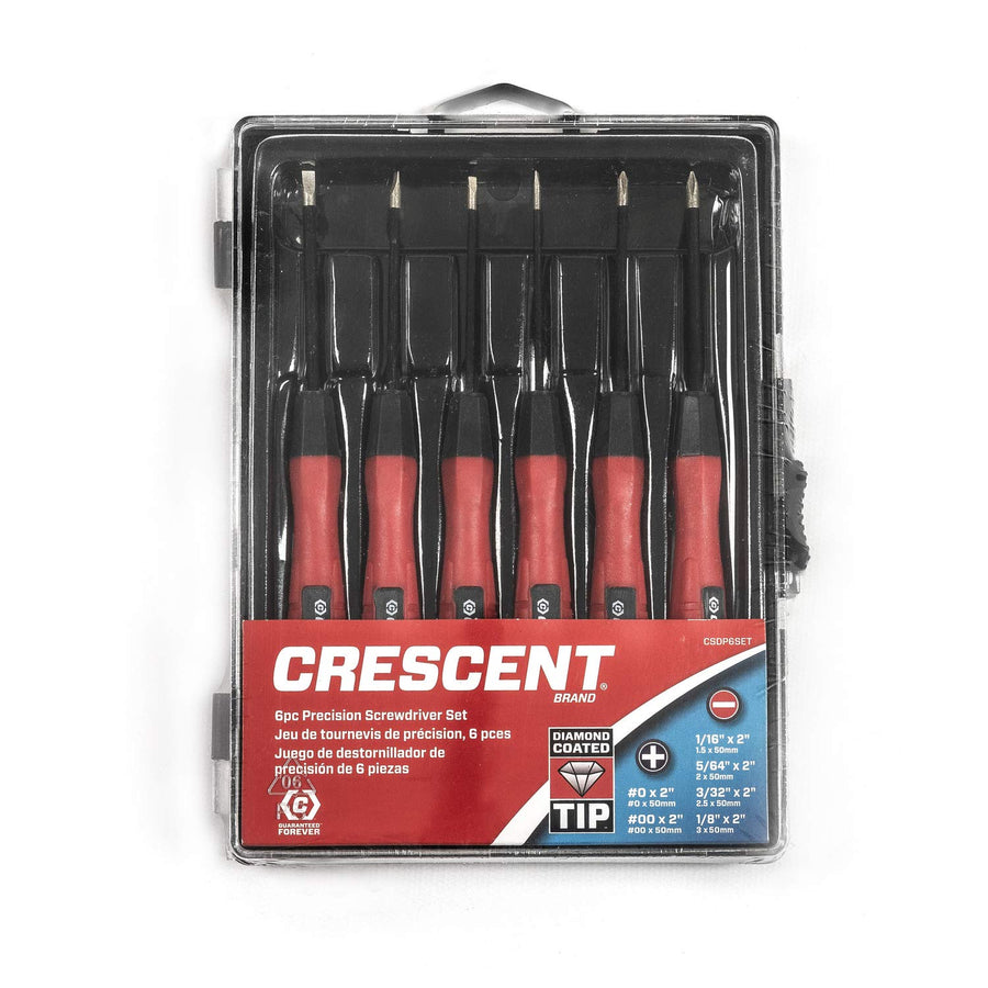 Crescent 6 Pc. Mini Precision Phillips®/Slotted Dual Material Diamond Tip Screwdriver Set - CSDP6SET