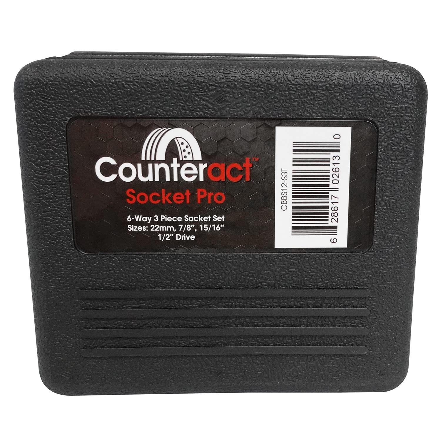 6 Way Socket Pro – Counteract 3pc Set - 22mm, 7/8", 15/16"mm - 1/2" Drive