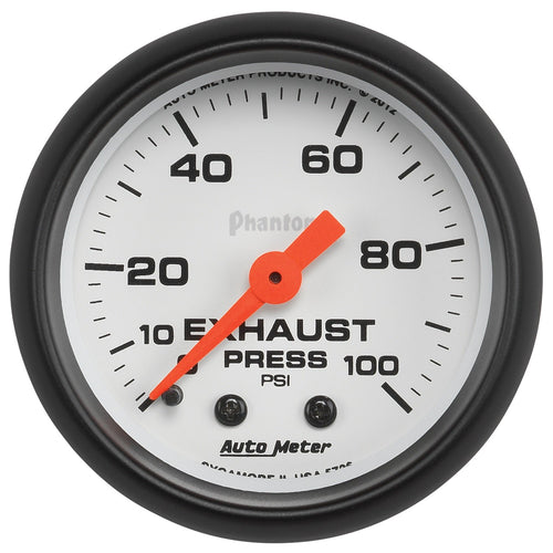 Phantom Auto Meter 2-1/16" 0-100 PSI Mechanical Exhaust Pressure Gauge (5726)