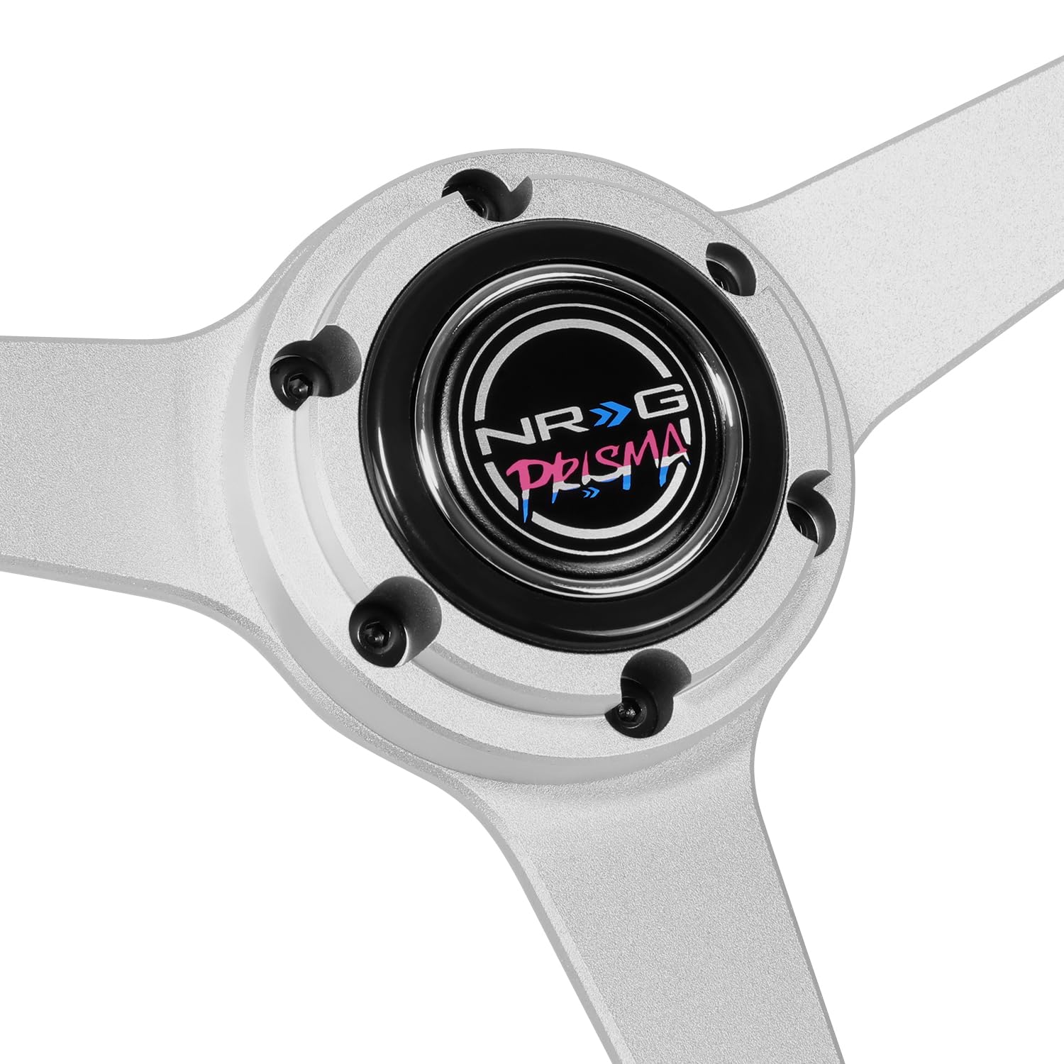 NRG Innovations All Aluminum Steering Wheel NRG-RST-071-SL 330mm - Heritage Solid Spoke- Ergonomic Grip- Anadized Silver