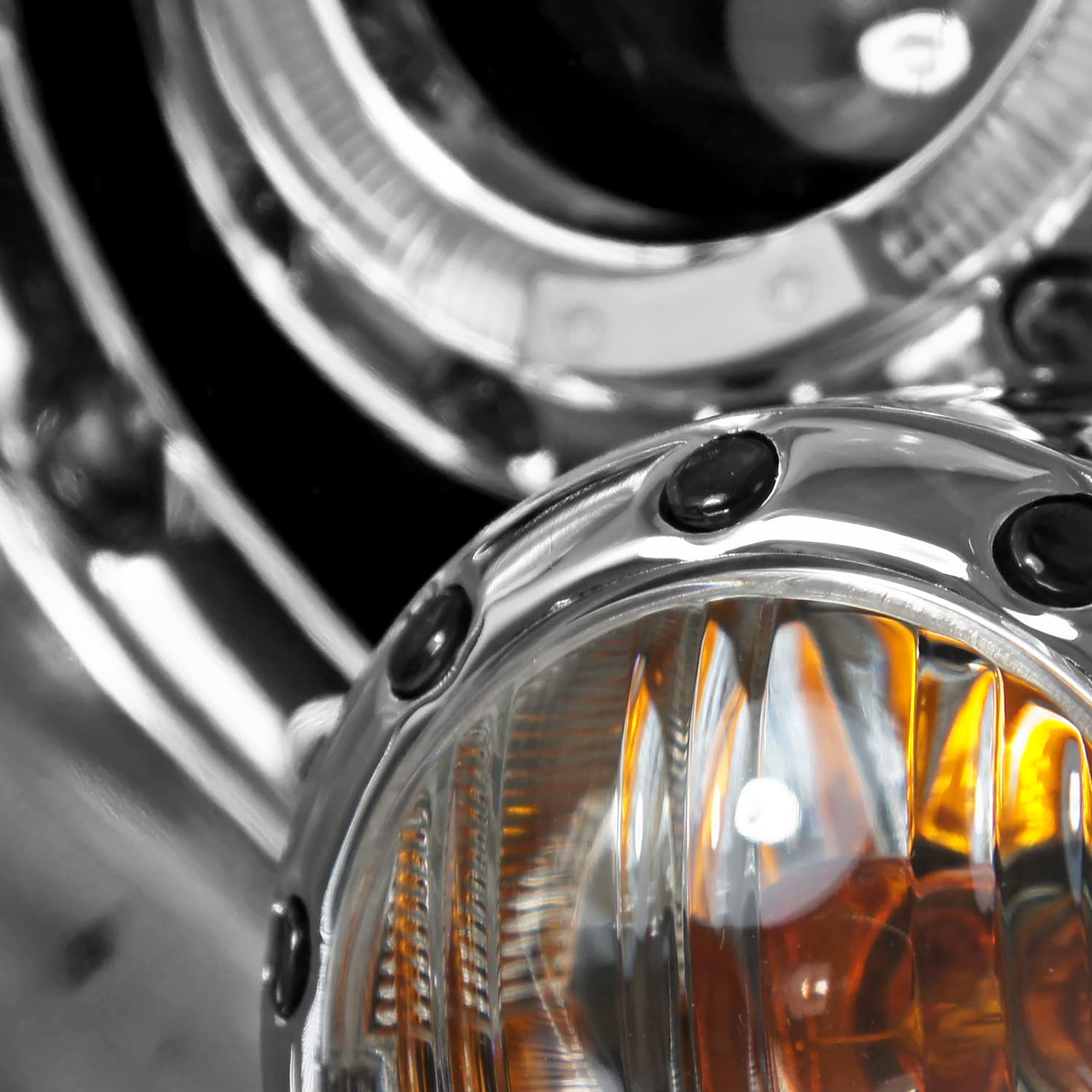 Halo Chrome Housing SPEC-D TUNING Clear Lens Projector Headlights Compatible with 2007-2013 R56 MINI Cooper Models, Left + Right Pair Headlamps Assembly